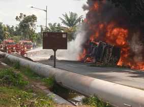 Truk Tangki Pengangkut BBM Terbakar di Dumai, Begini penjelasan Polisi