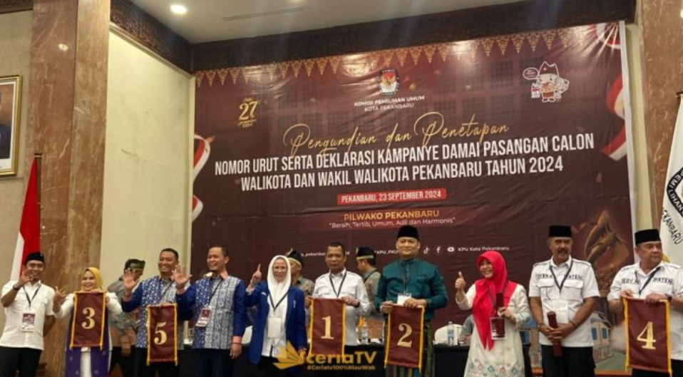 Ketua DPRD Pekanbaru Muhammad Isa Lahamid Hadiri Pengundian Nomor Urut Calon Wali Kota 2024